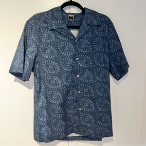 Todd Snyder Blue Batik Short Sleeve Shirt